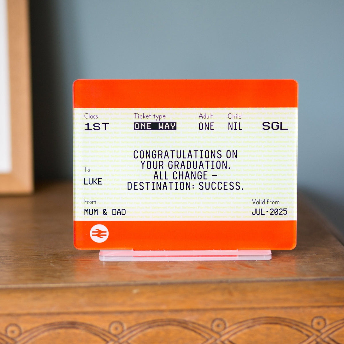 Personalised Train Ticket Graduation Gift - Of Life & Lemons®