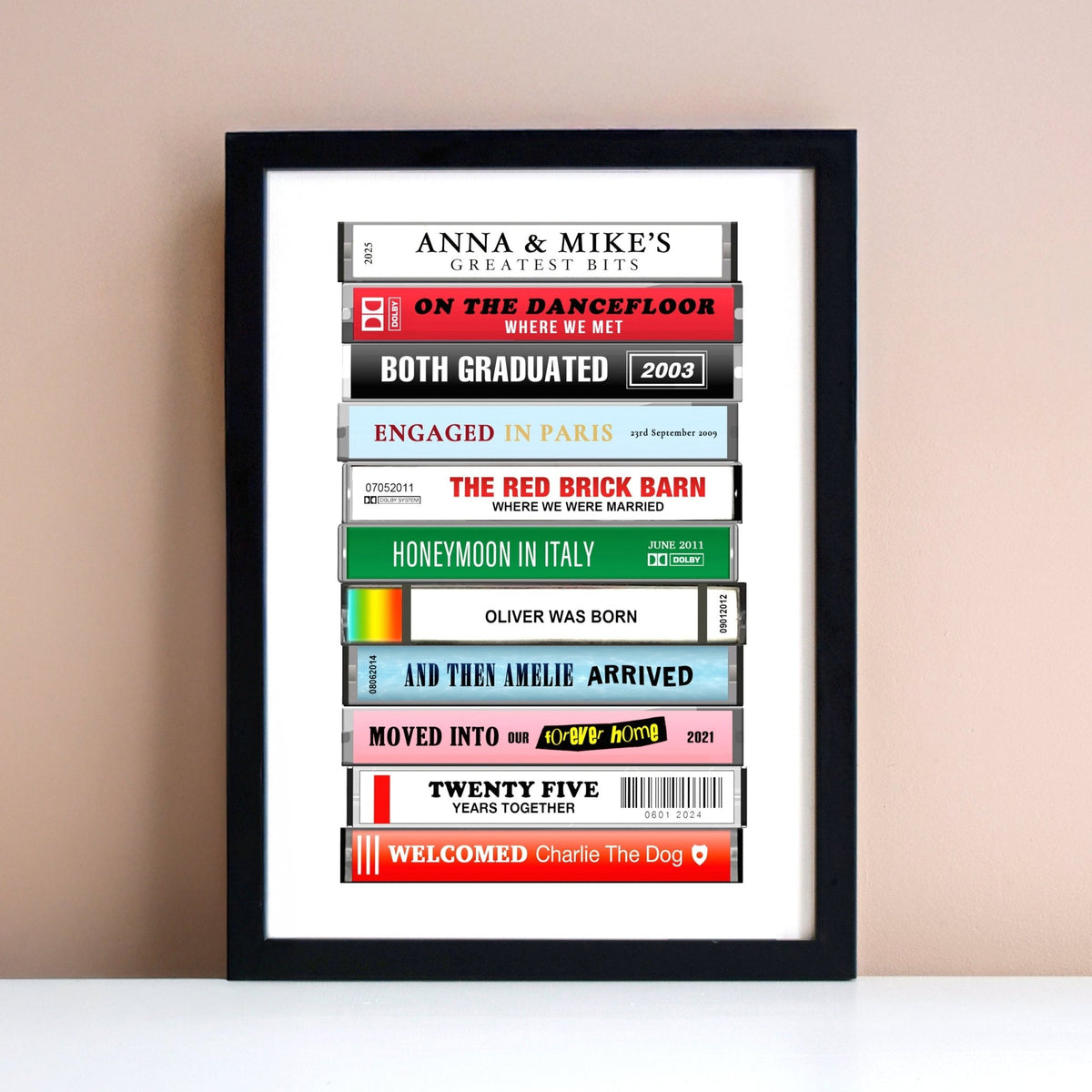 'Greatest Bits' Personalised Cassette Tape Print - Of Life & Lemons®