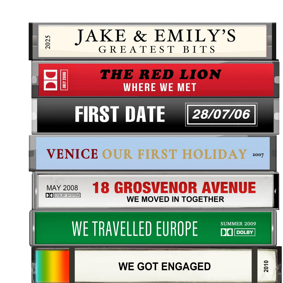 'Greatest Bits' Personalised Cassette Tape Print - Of Life & Lemons®