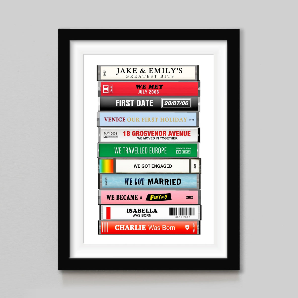 'Greatest Bits' Personalised Cassette Tape Print - Of Life & Lemons®