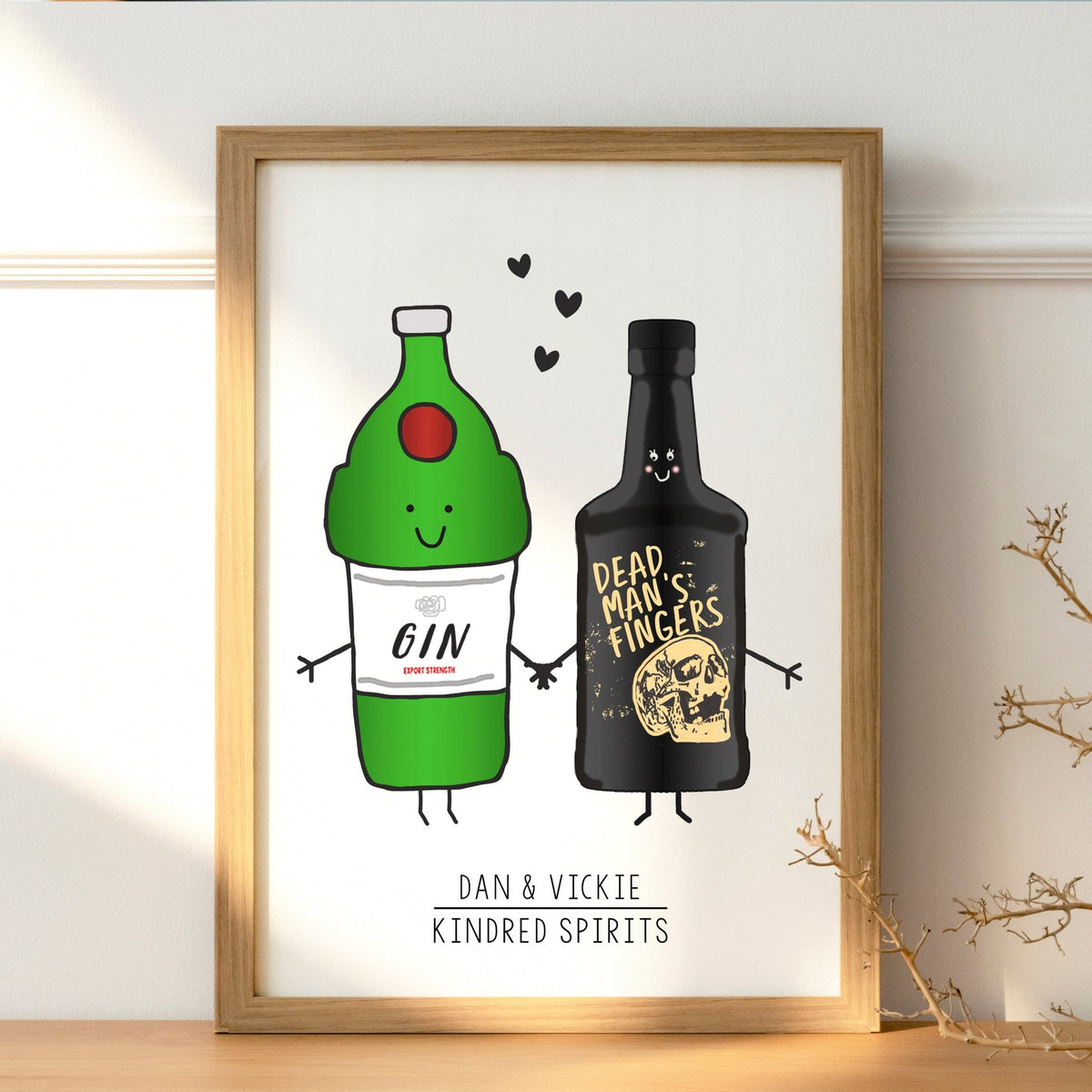 'Kindred Spirits' Personalised Couple Print - Of Life & Lemons®