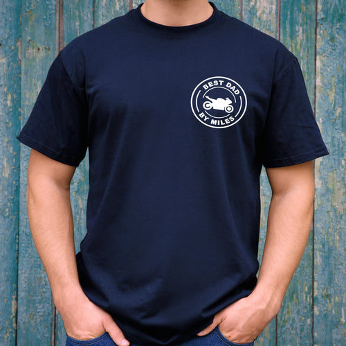 T-shirt for dad with motorbike design and best dad words
