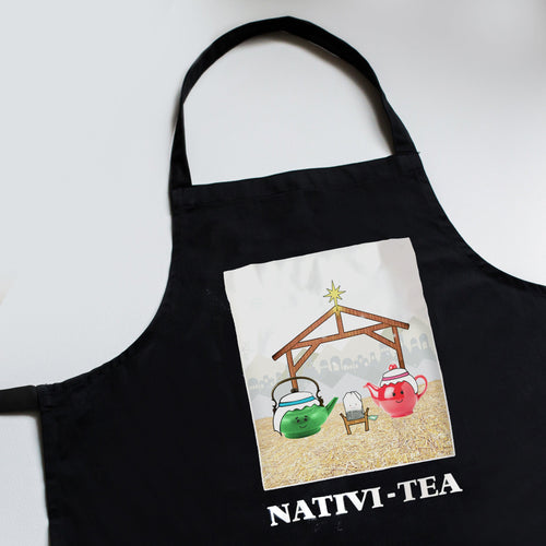 funny tea themed christmas apron