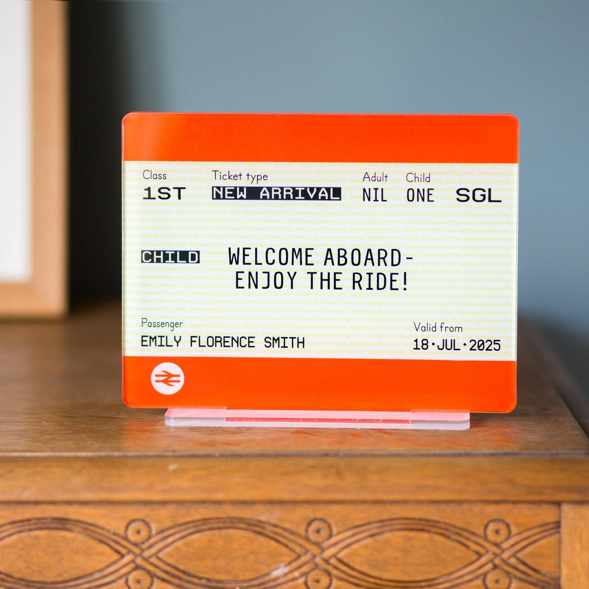 Personalised Train Ticket New Baby Gift - Of Life & Lemons®