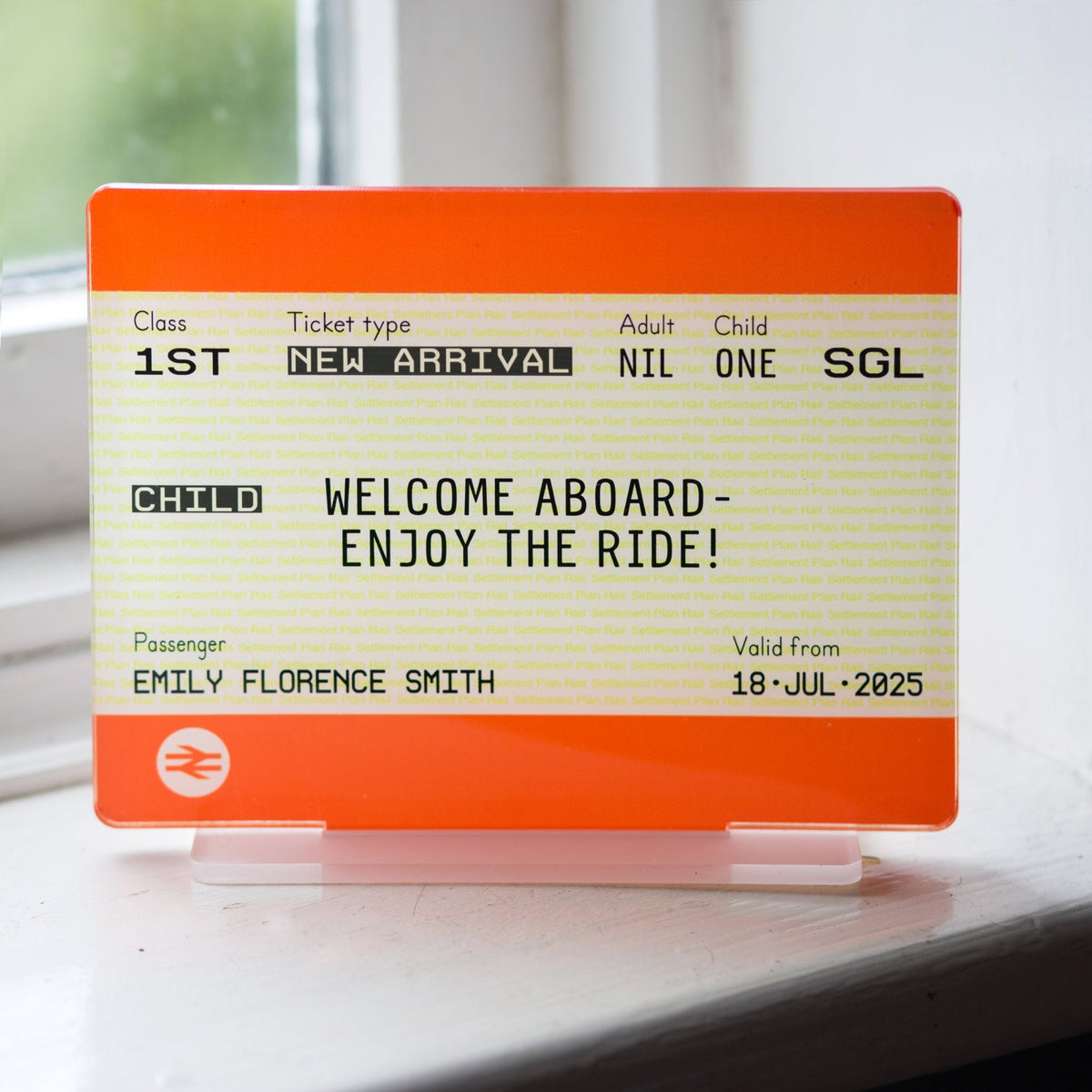 Personalised Train Ticket New Baby Gift - Of Life & Lemons®