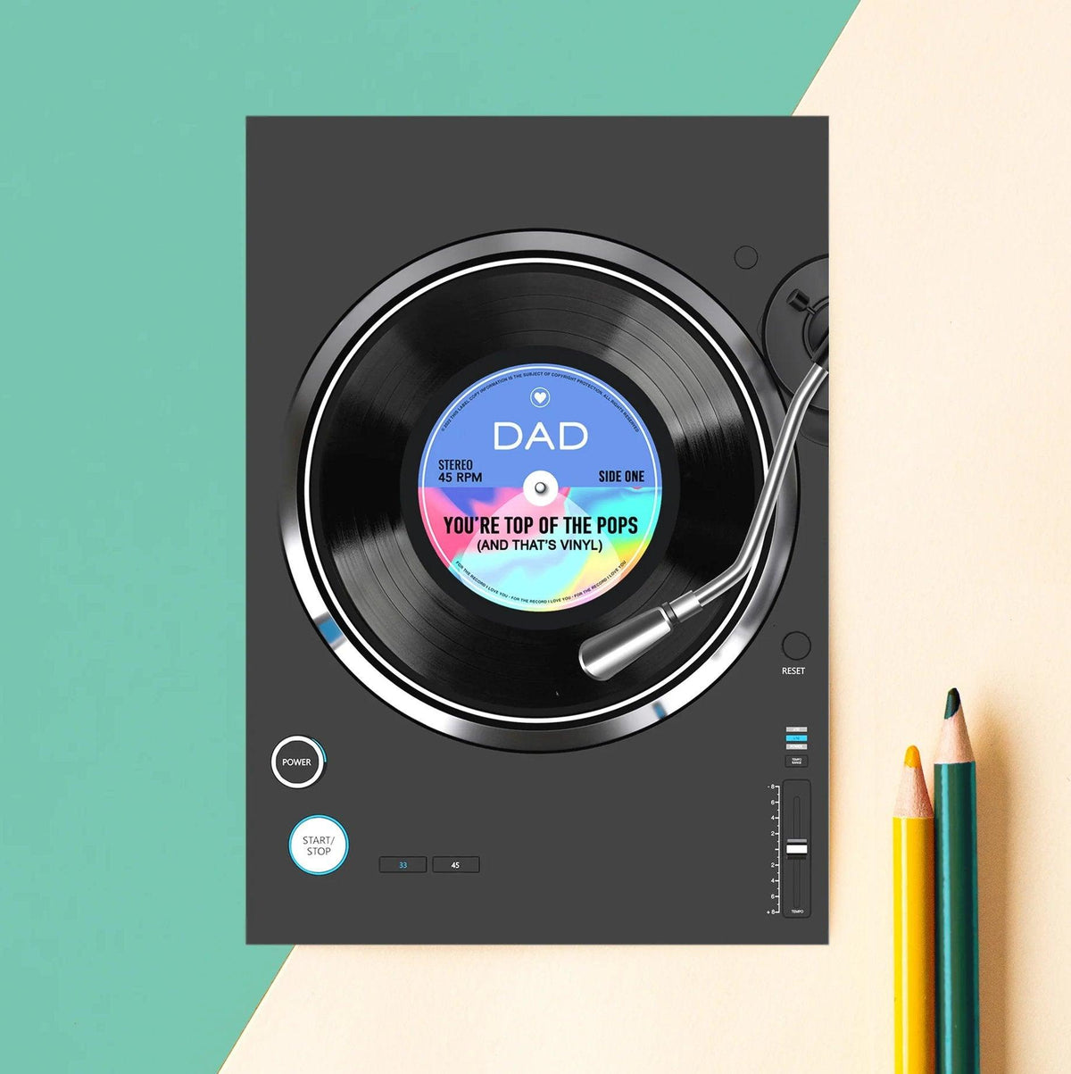 'Top Of The Pops' Vinyl Card For Dad - Of Life & Lemons®