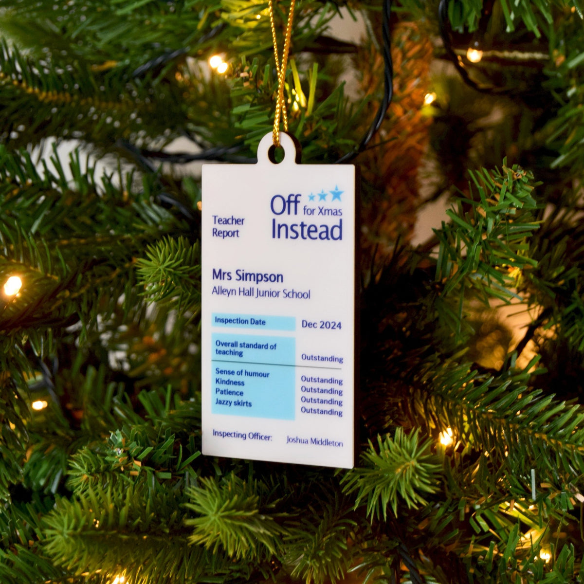 Personalised Christmas Tree Decoration For Teacher - Of Life & Lemons®