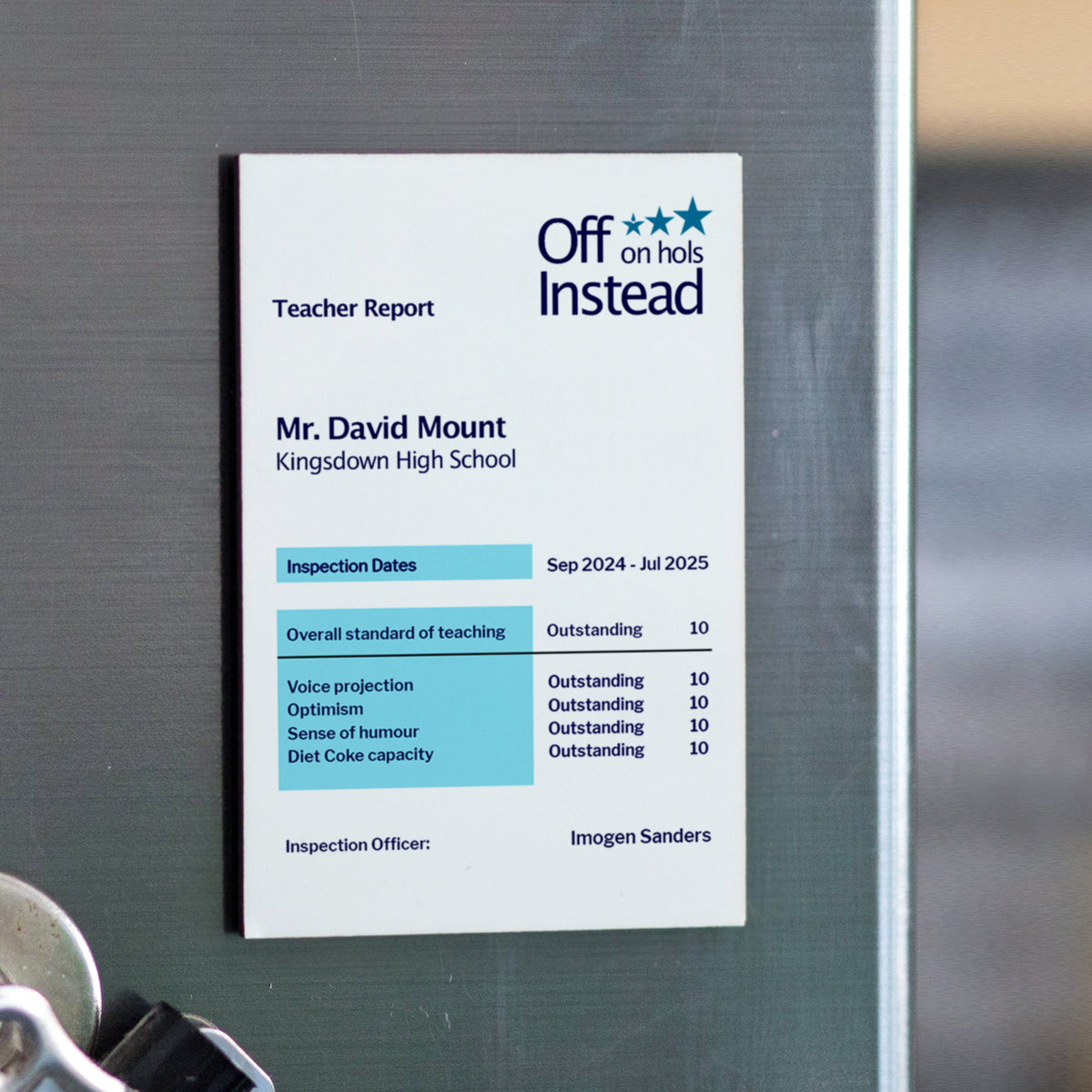 Personalised Ofsted Report Fridge Magnet - Of Life & Lemons®