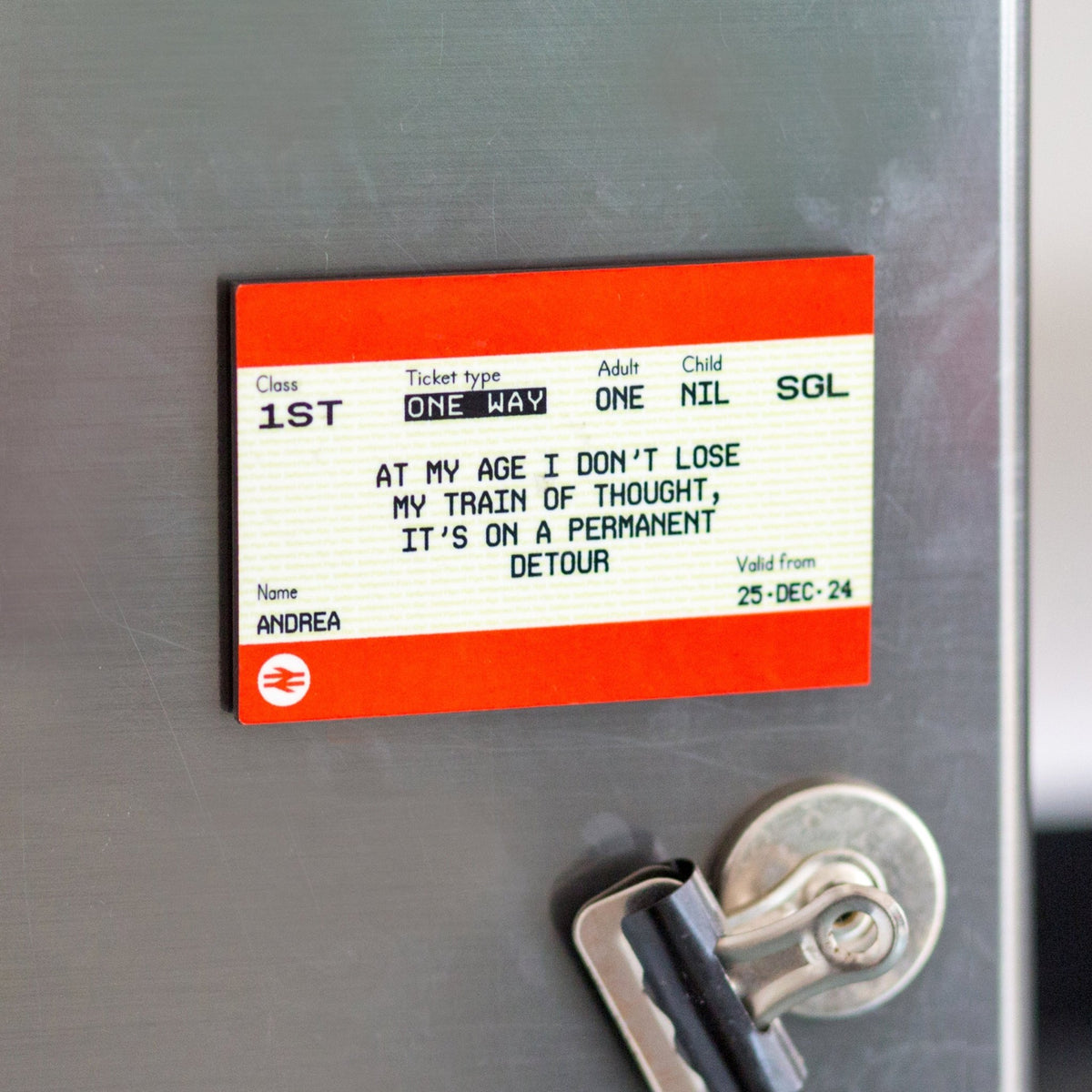 Funny Personalised Train Ticket Fridge Magnet - Of Life & Lemons®