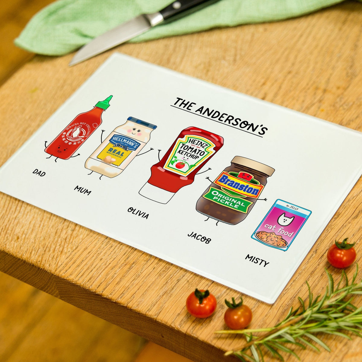 Personalised Condiments Chopping Board - Of Life & Lemons®