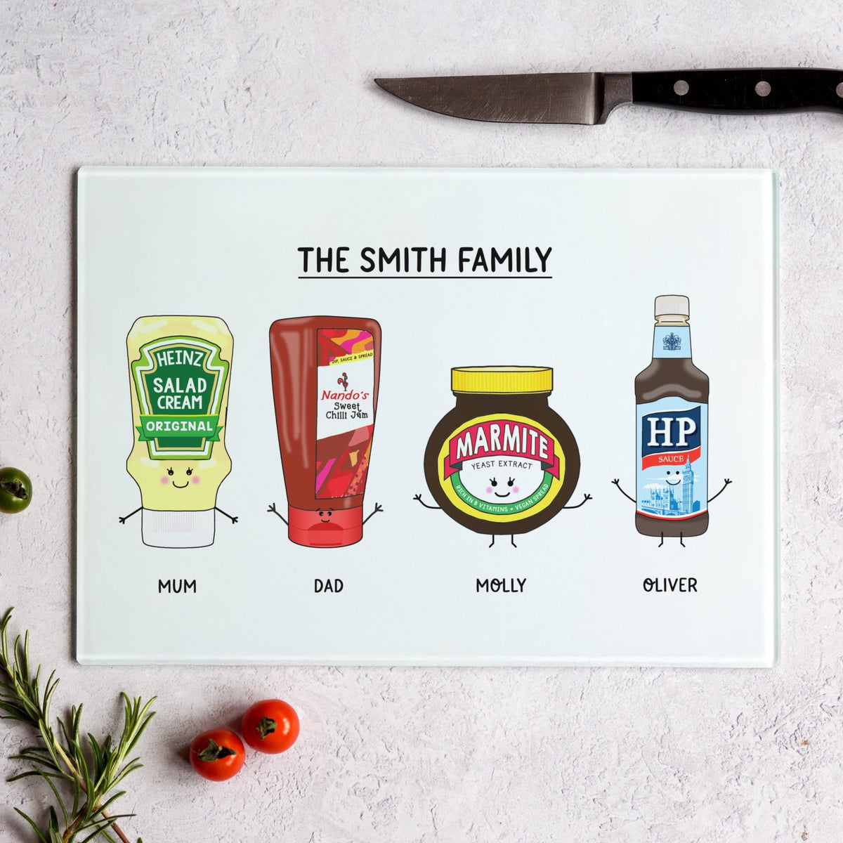 Personalised Condiments Chopping Board - Of Life & Lemons®