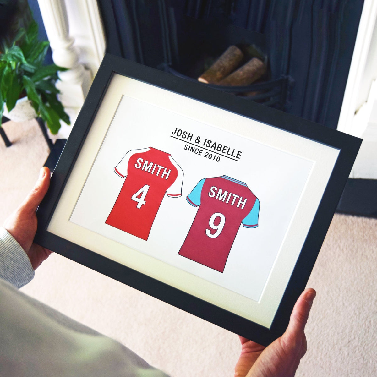 Personalised Football Shirt Print for Couple - Of Life & Lemons®