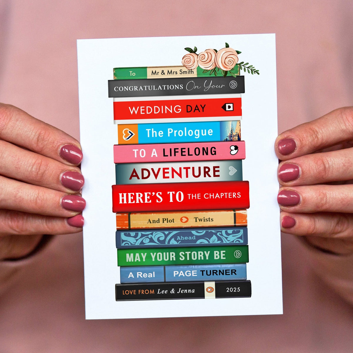 Personalised Books Wedding Card - Of Life & Lemons®