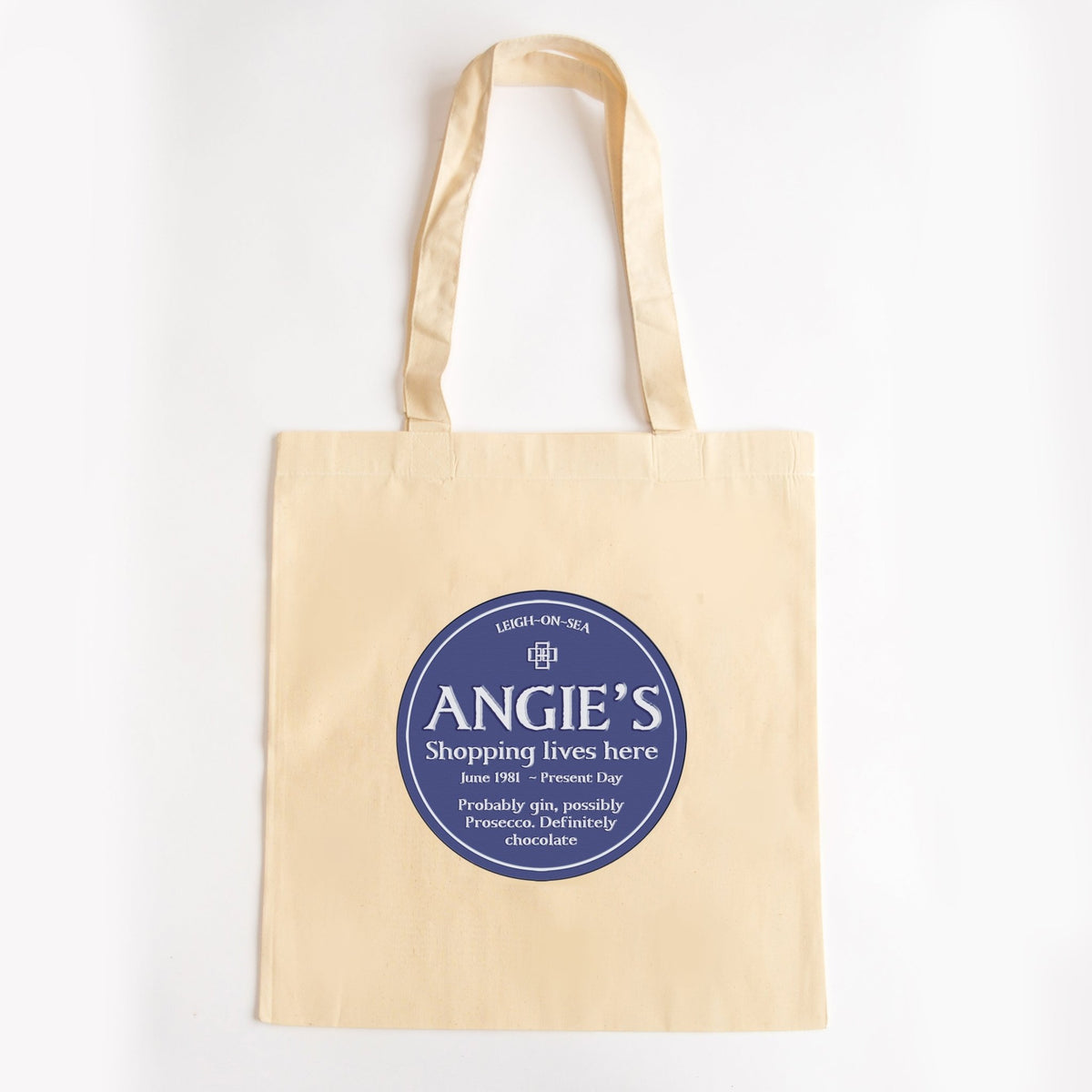 Personalised Blue Plaque Tote Bag - Of Life & Lemons®