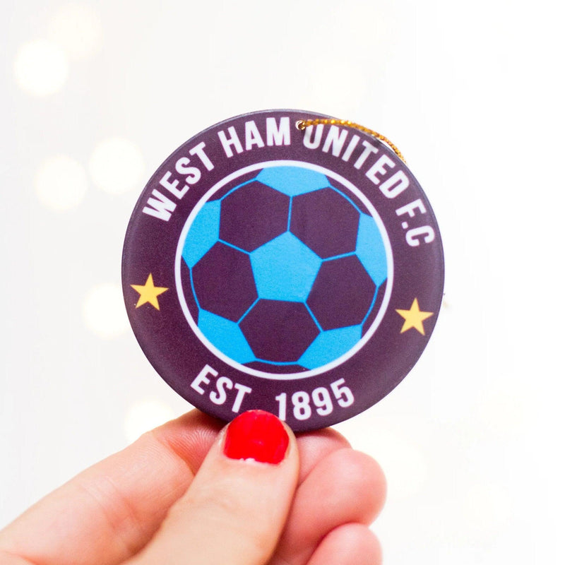 show your love for your football team with this custom christmas tree bauble