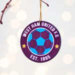 personalised football team christmas tree decoration