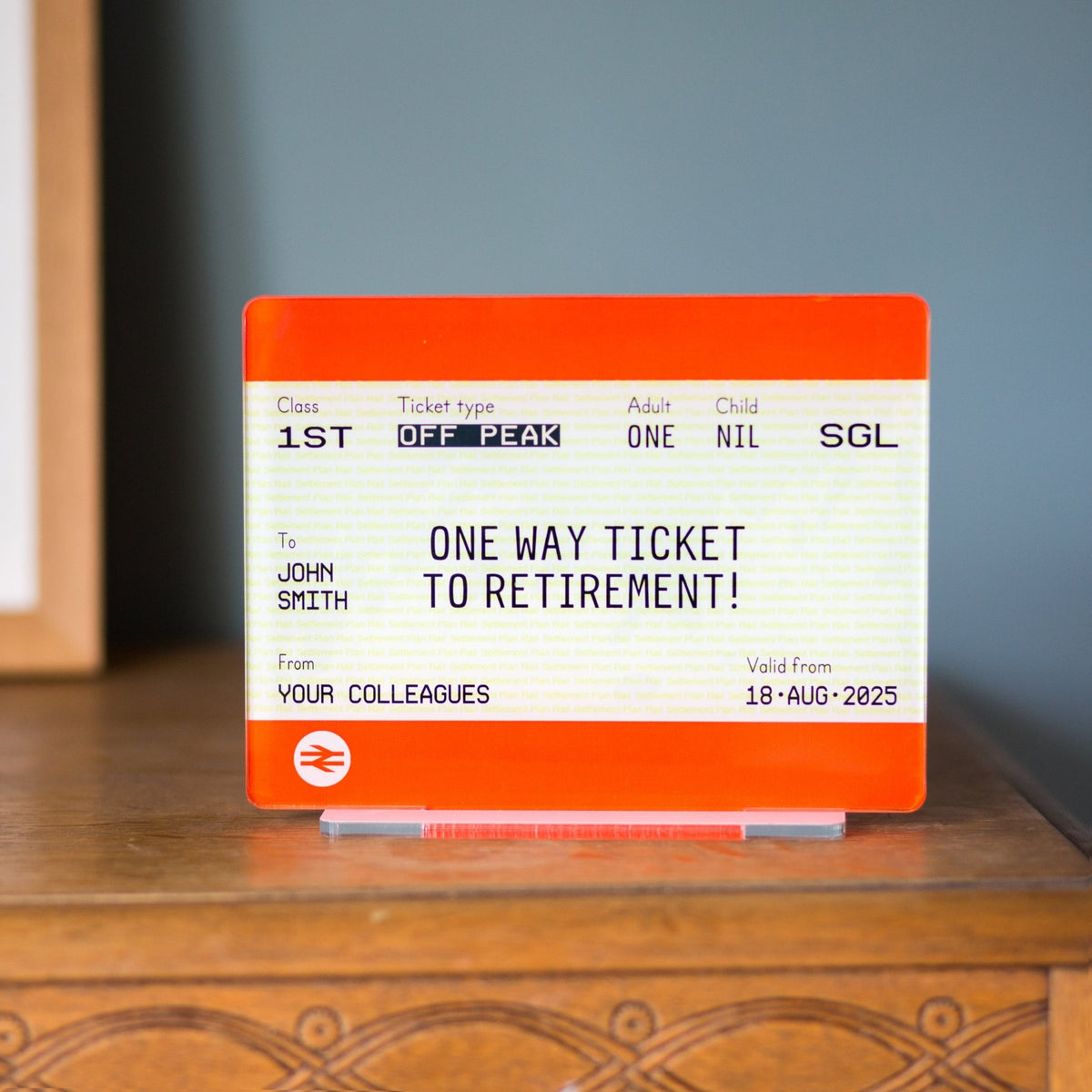 Personalised Train Ticket Retirement Gift - Of Life & Lemons®