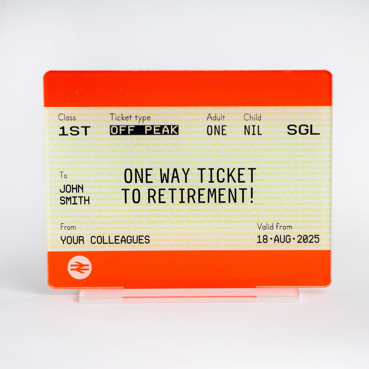 Personalised Train Ticket Retirement Gift - Of Life & Lemons®