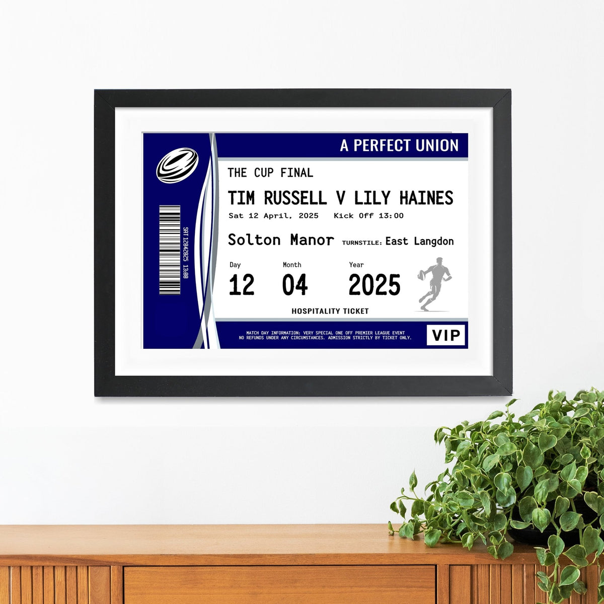 Personalised Rugby Wedding Print - Of Life & Lemons®