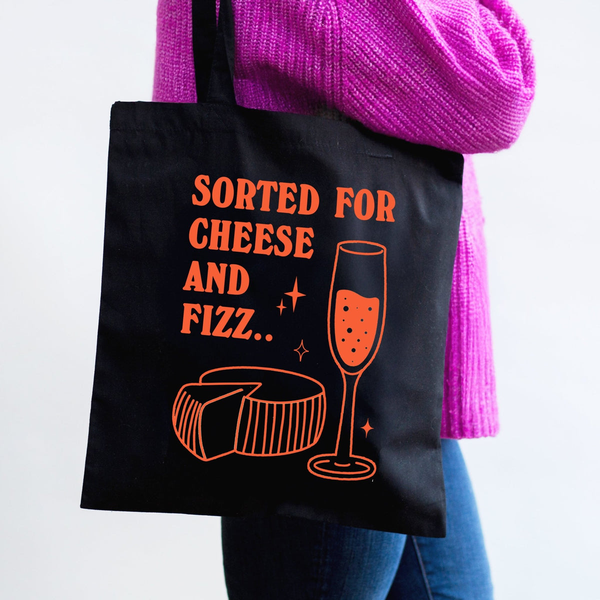 'Sorted For Cheese & Fizz' Tote Bag - Of Life & Lemons®