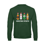 christmas sweatshirt with the words Christmas Spirits and bottle illustrations