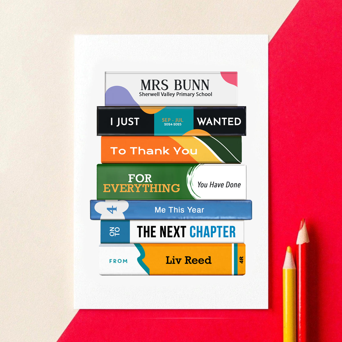 Personalised End of Term Card for Teacher - Of Life & Lemons®