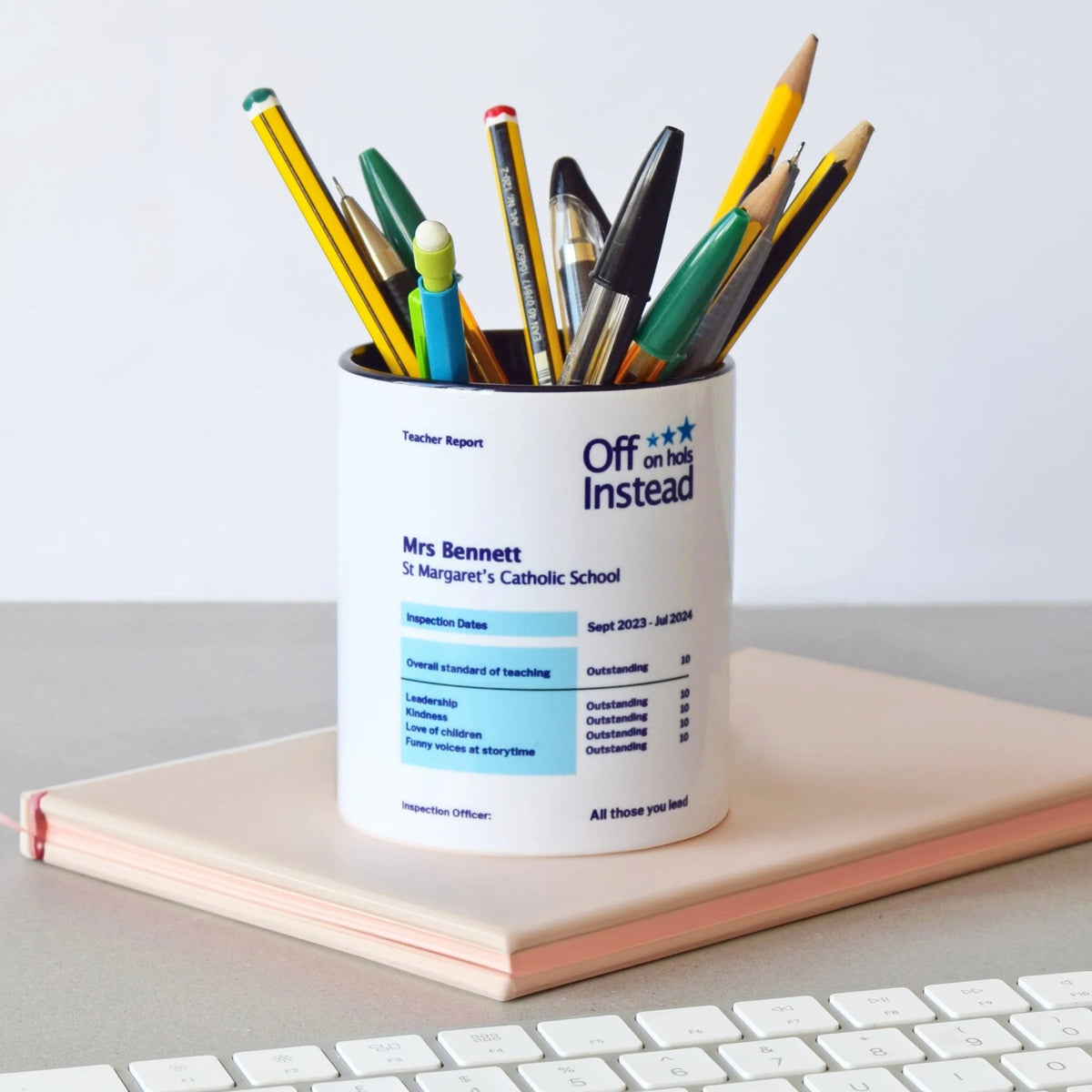 Personalised Teacher Report Pen Pot - Of Life & Lemons®