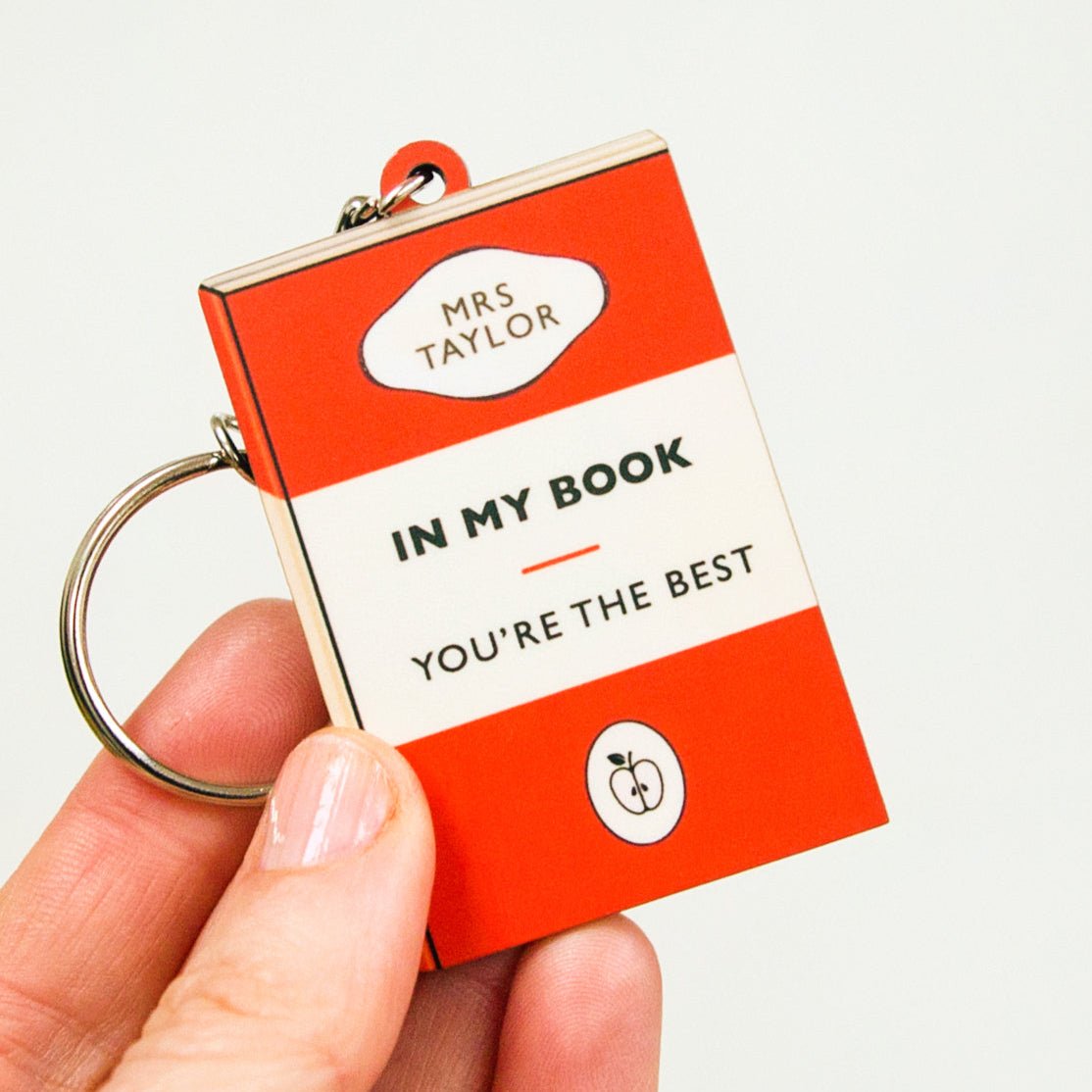 Personalised Book Themed Keyring For Teacher - Of Life & Lemons®