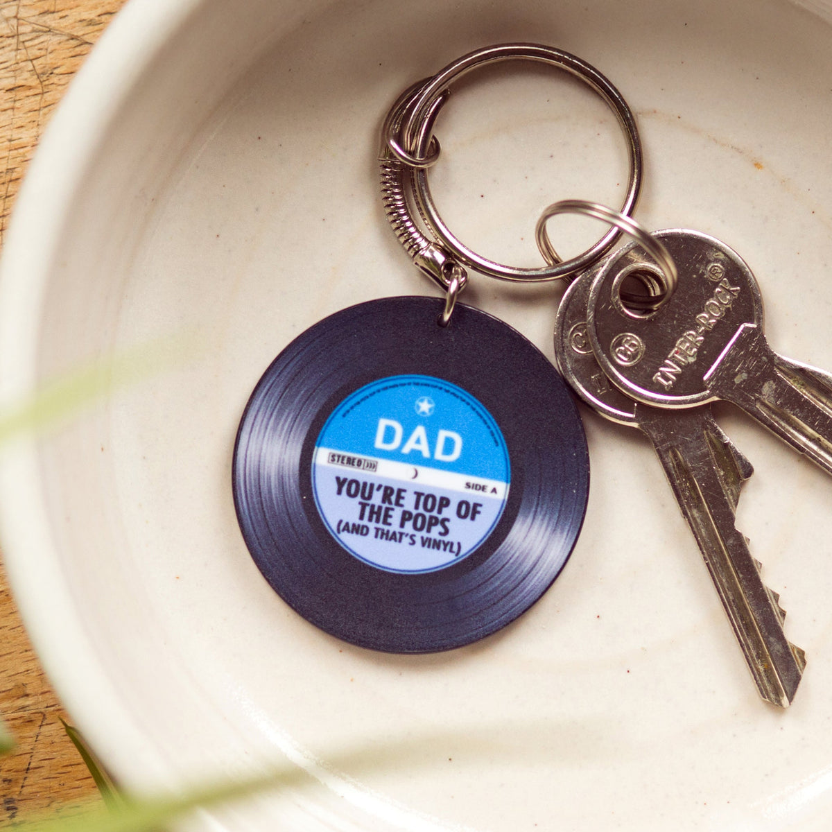 Vinyl 'Top Of The Pops' Keyring Gift for Dad - Of Life & Lemons®