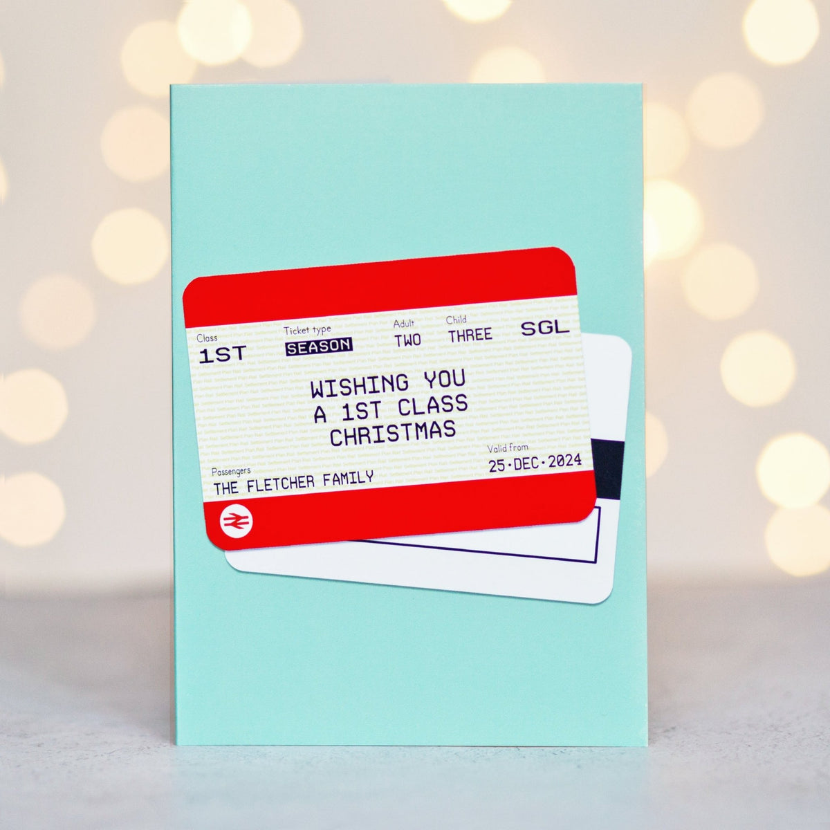 Personalised Train Ticket Christmas Cards - Of Life & Lemons®