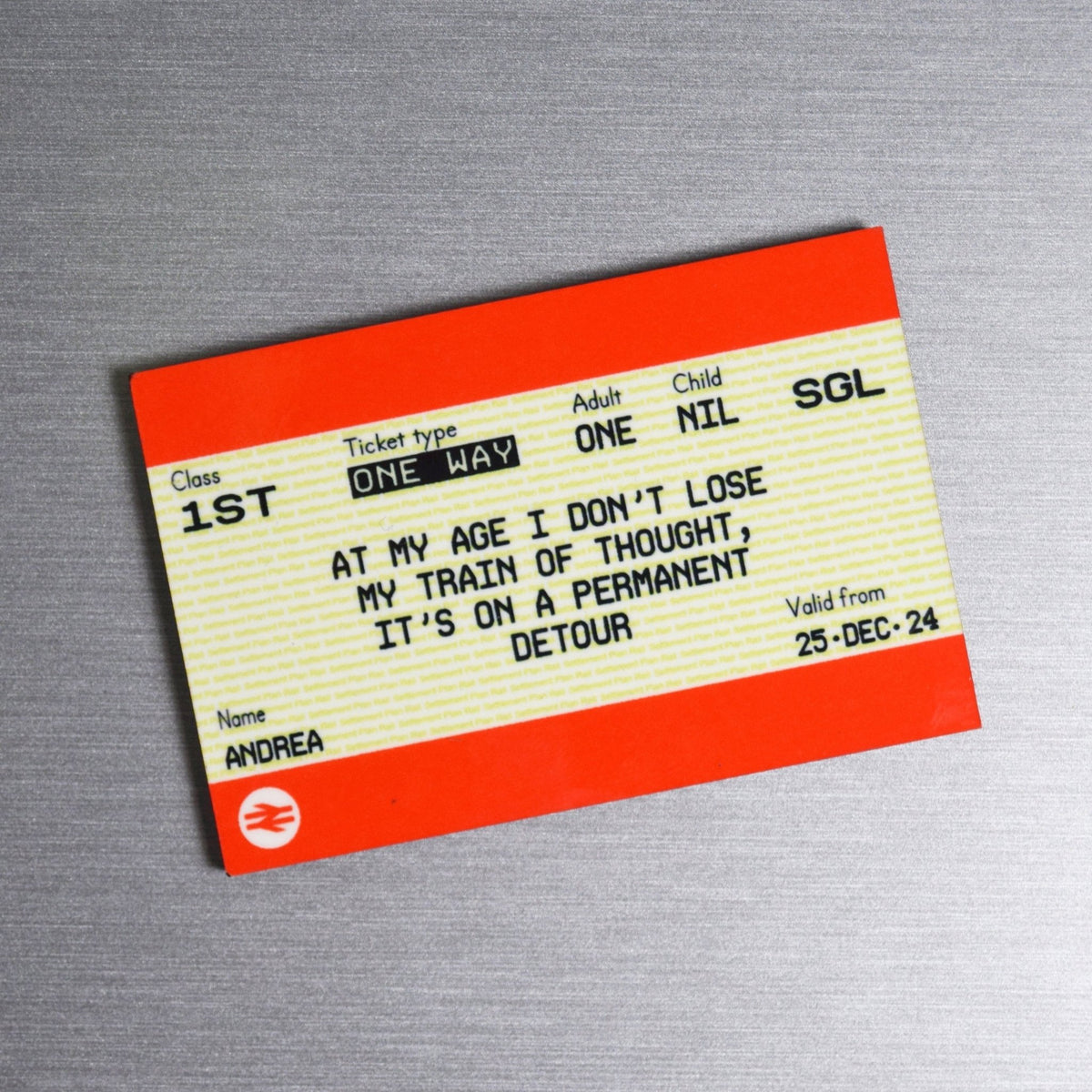 Funny Personalised Train Ticket Fridge Magnet - Of Life & Lemons®