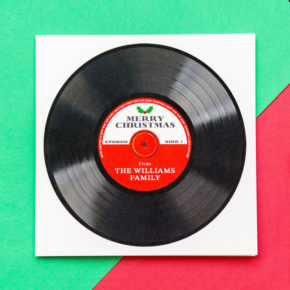 Personalised Vinyl Record Christmas Card - Of Life & Lemons®