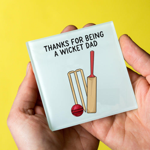 cricket themed coaster gift for dad