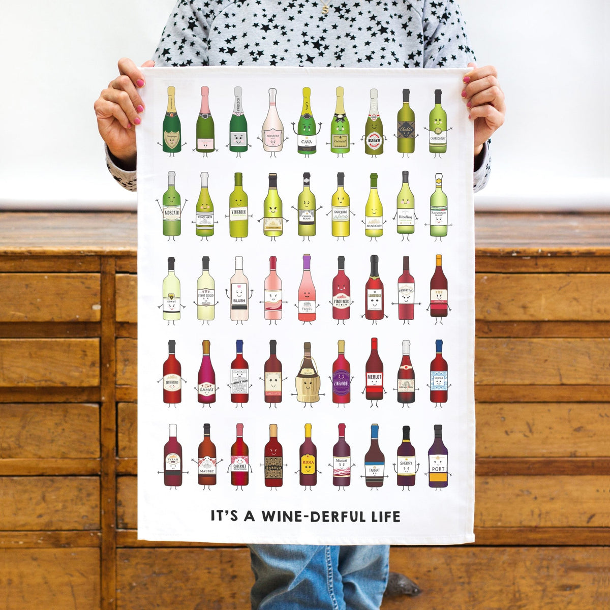 WINEderful' Wine Montage Tea Towel - Of Life & Lemons®