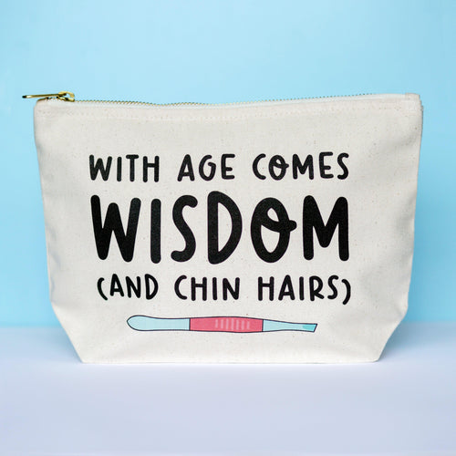 funny make up bag about aging