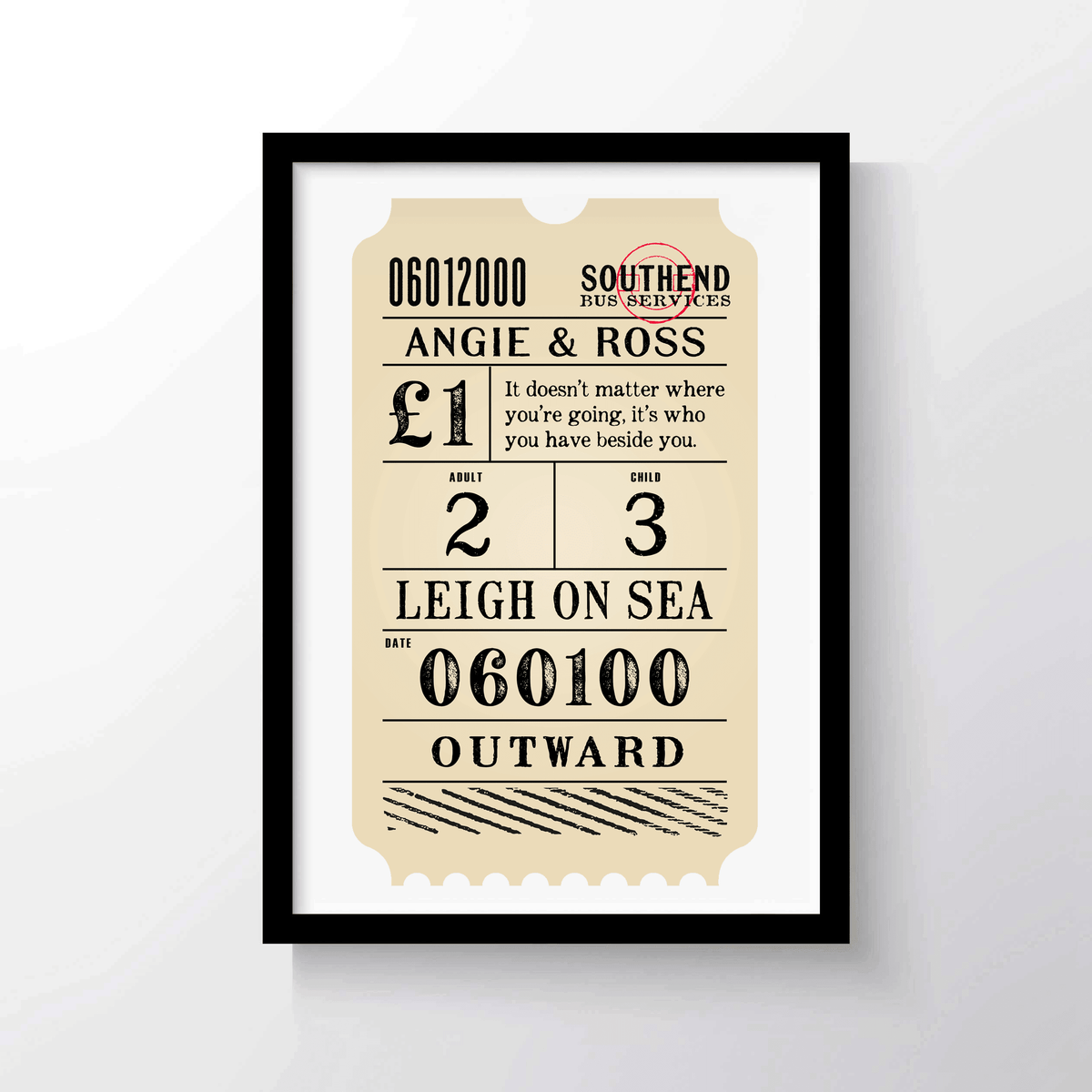 Vintage Personalised Bus Ticket Print - Of Life & Lemons®