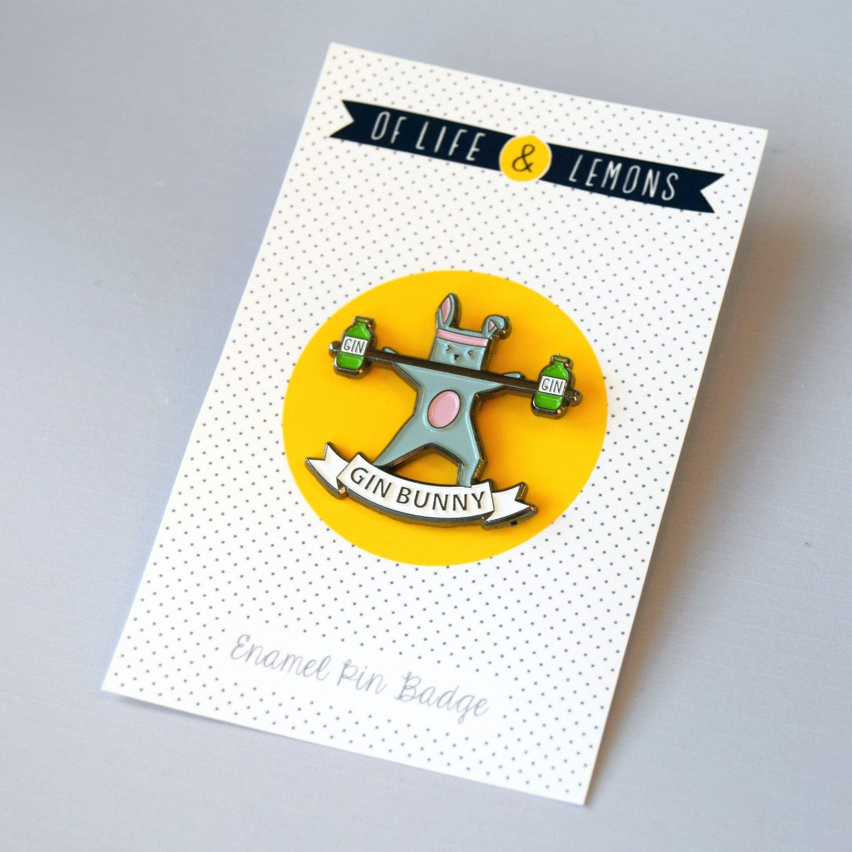 'Gin Bunny' Enamel Pin Badge - Of Life & Lemons®