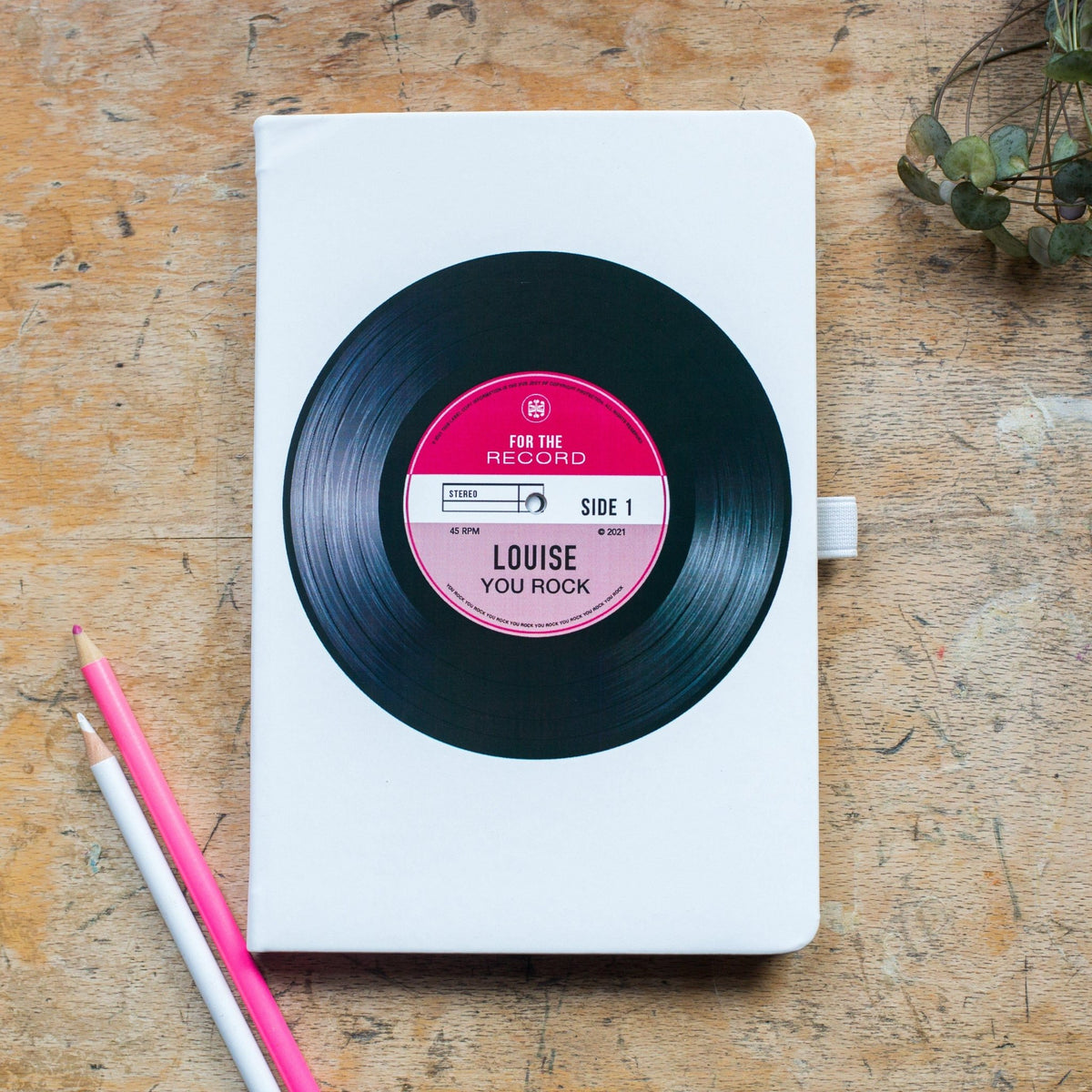 'You Rock' Personalised Vinyl Record Notebook - Of Life & Lemons®
