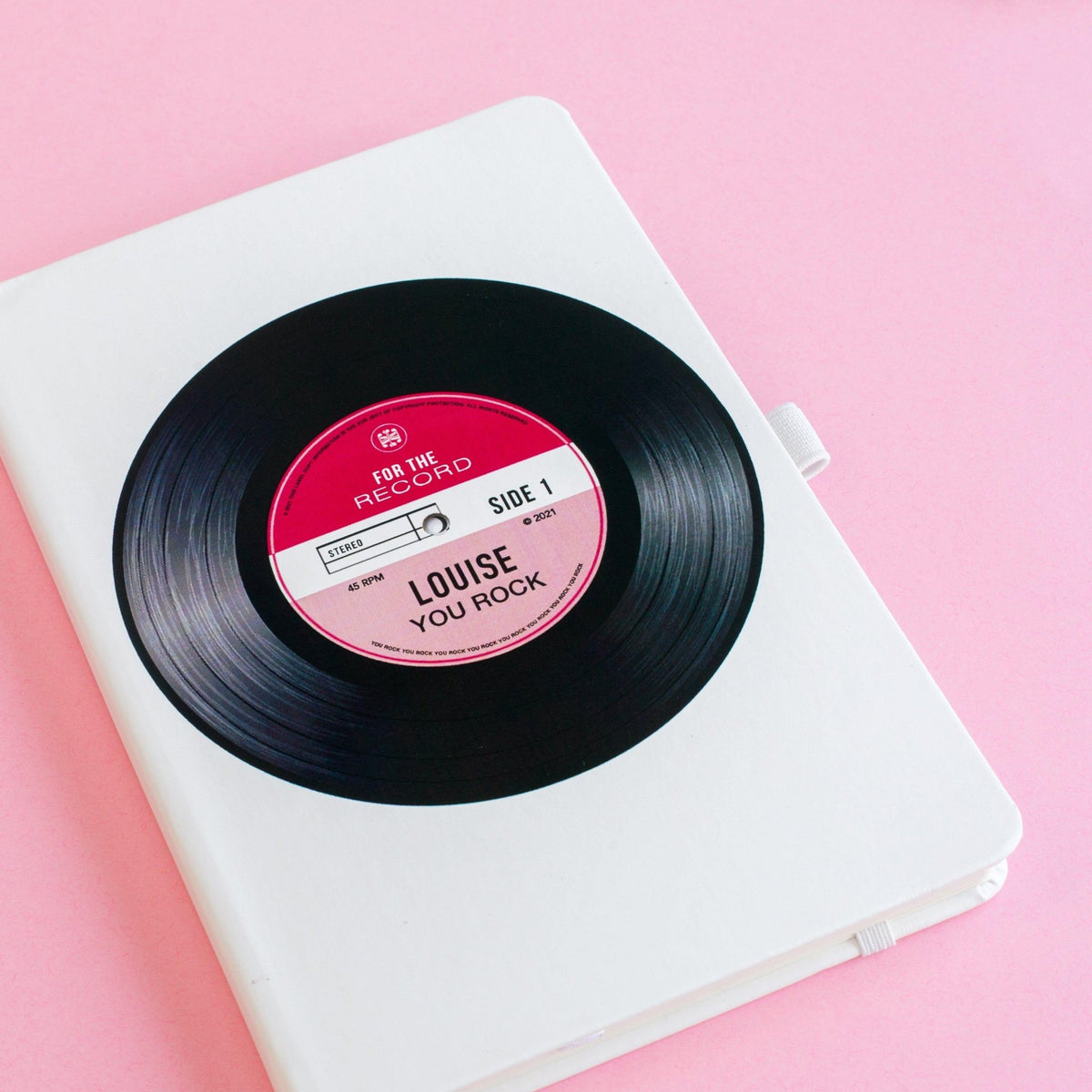 'You Rock' Personalised Vinyl Record Notebook - Of Life & Lemons®