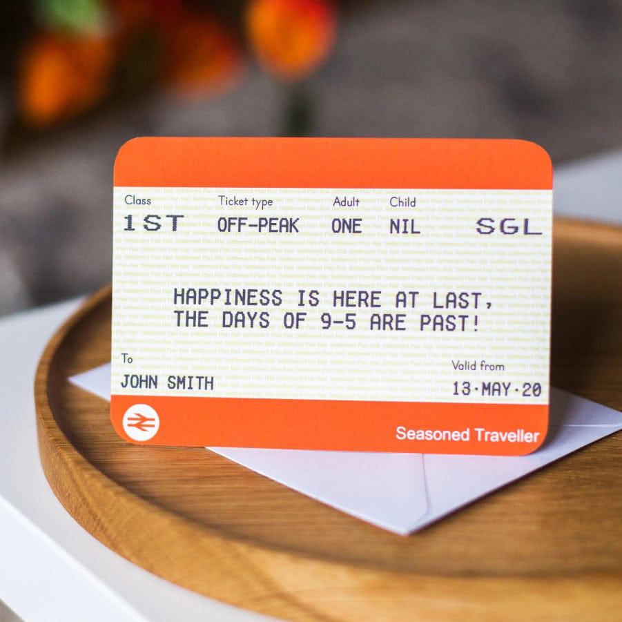 Personalised Train Ticket Retirement Card - Of Life & Lemons®