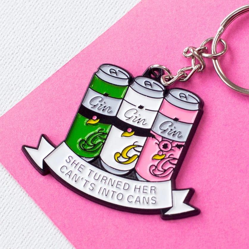 'She Turned Her Can'ts Into Cans' Funny Gin Keyring - Of Life & Lemons®