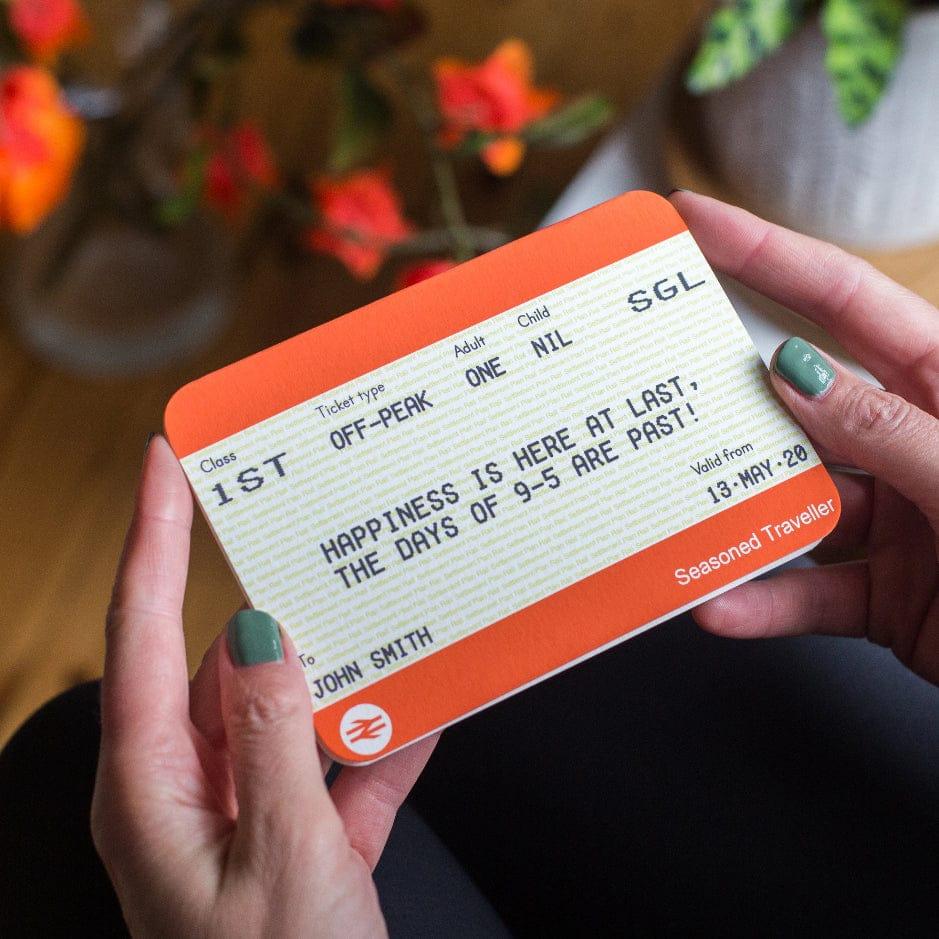 Personalised Train Ticket Retirement Card - Of Life & Lemons®