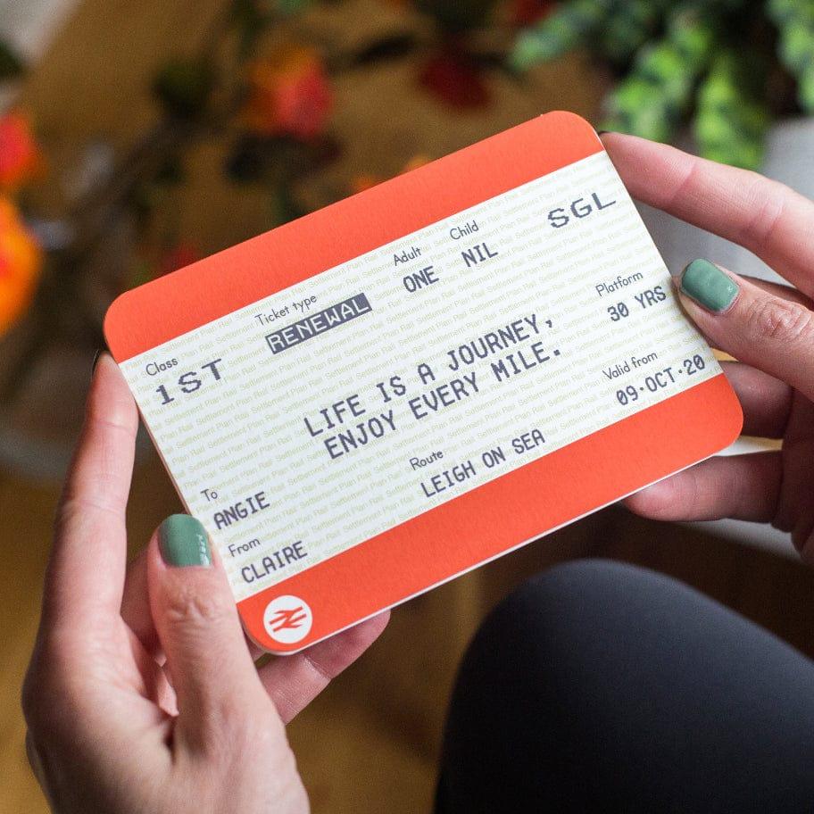 Personalised Train Ticket Birthday Card - Of Life & Lemons®