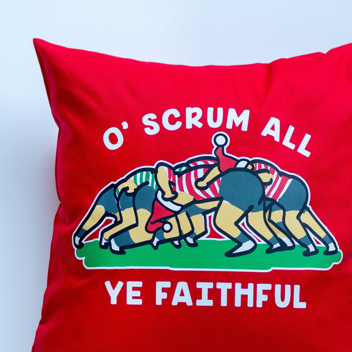 Funny Rugby Christmas Cushion - Of Life & Lemons®