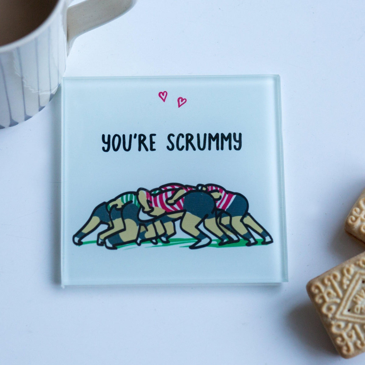 'You're Scrummy' Personalised Rugby Coaster - Of Life & Lemons®