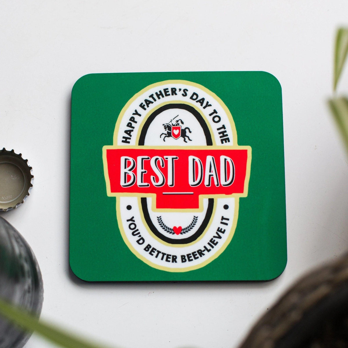Funny Father's Day Beer Mat Coaster - Of Life & Lemons®