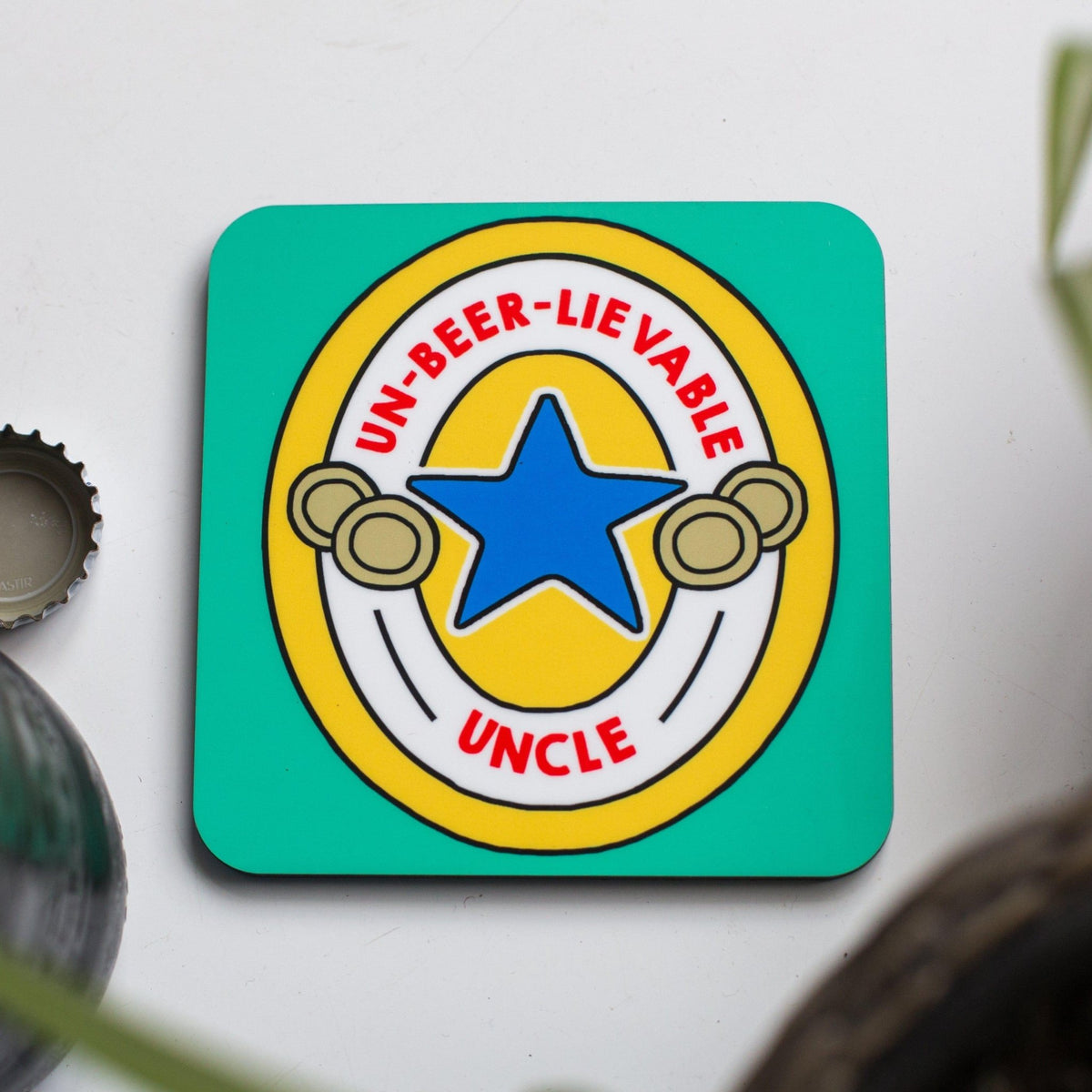 Funny Beer Mat Style Coaster for Uncle - Of Life & Lemons®