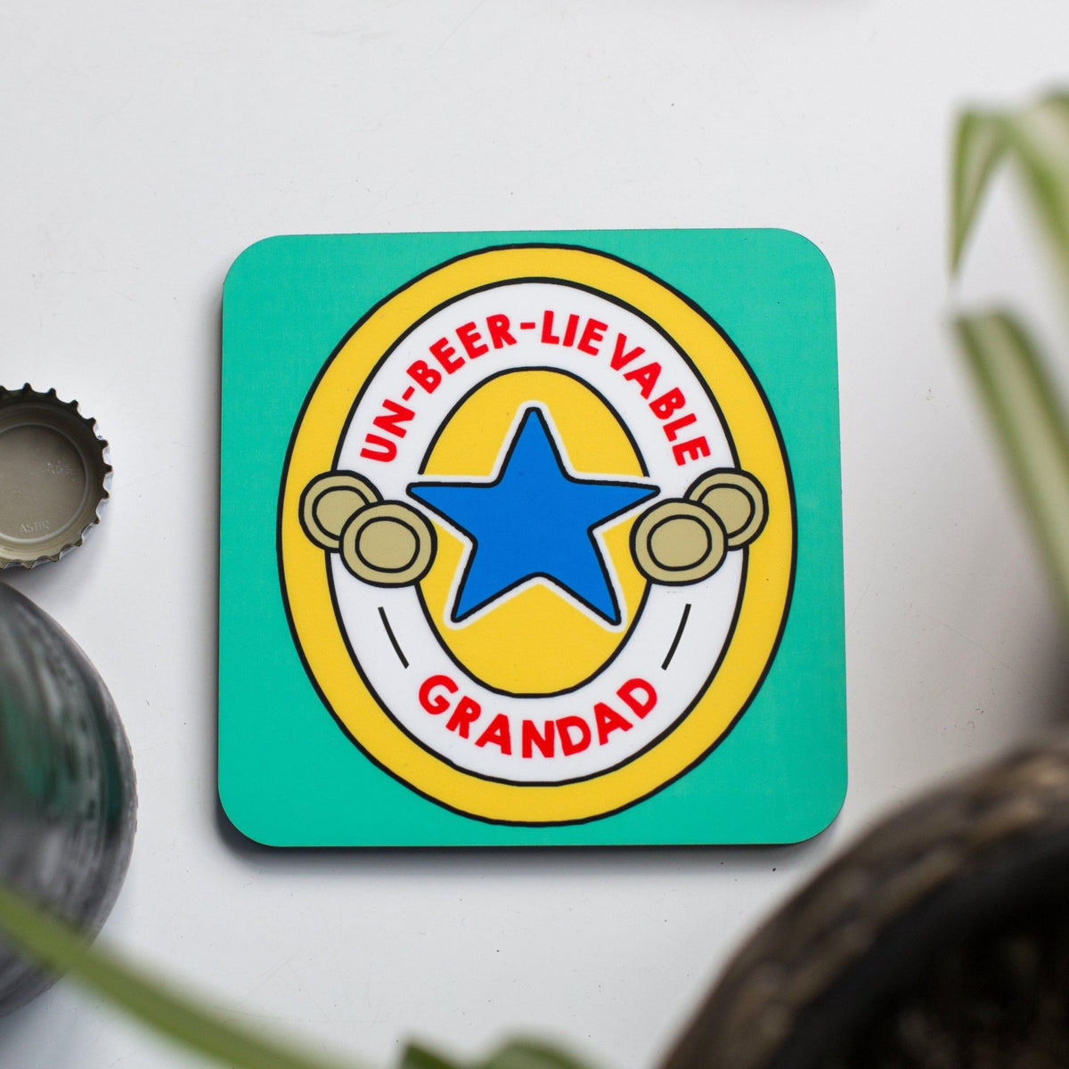 Funny Beer Mat Style Coaster for Grandad - Of Life & Lemons®
