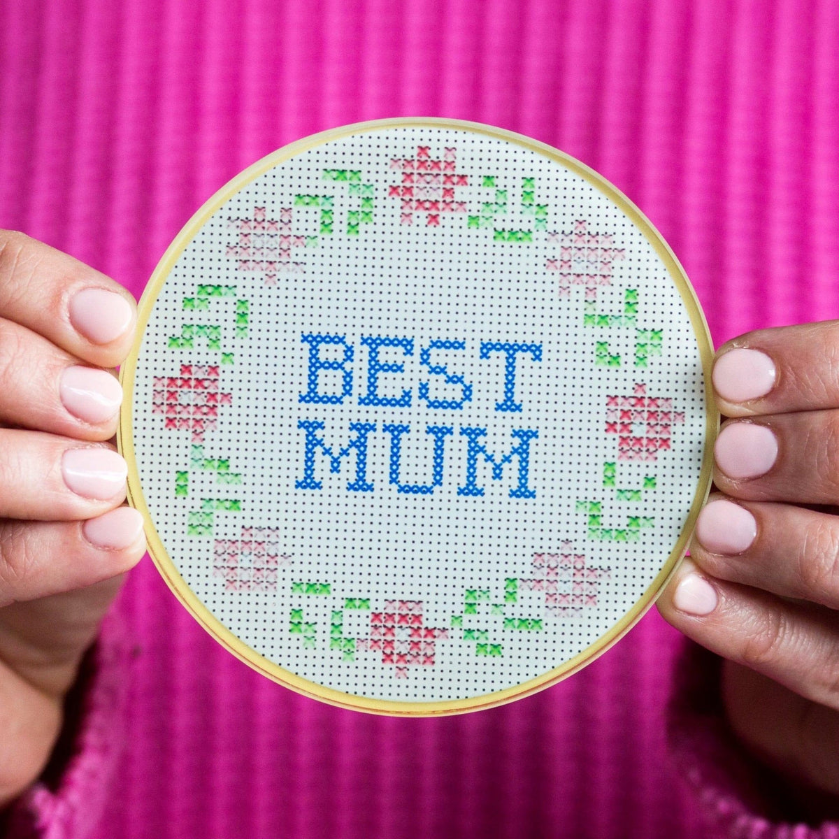 Cross Stitch 'Best Mum' Coaster - Of Life & Lemons®
