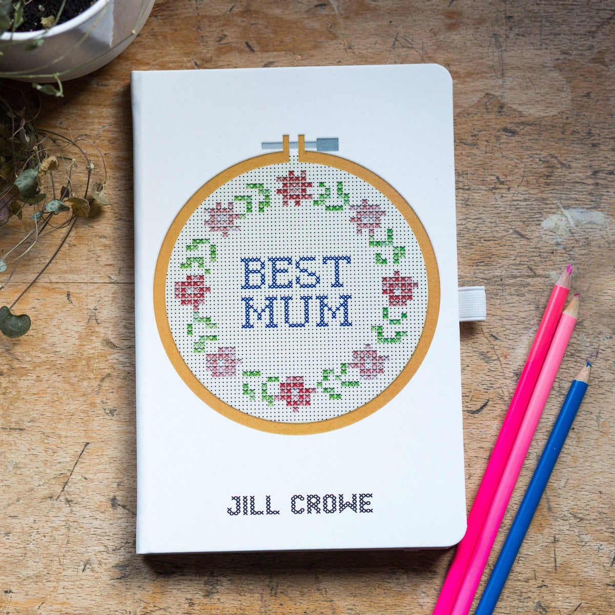 Cross Stitch 'Best Mum' Personalised Notebook - Of Life & Lemons®